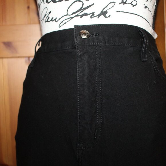 NYDJ Black Tuxedo Sequined Stripe Plus Size Dressy Flaired  Jeans Size 14 - Picture 7 of 10